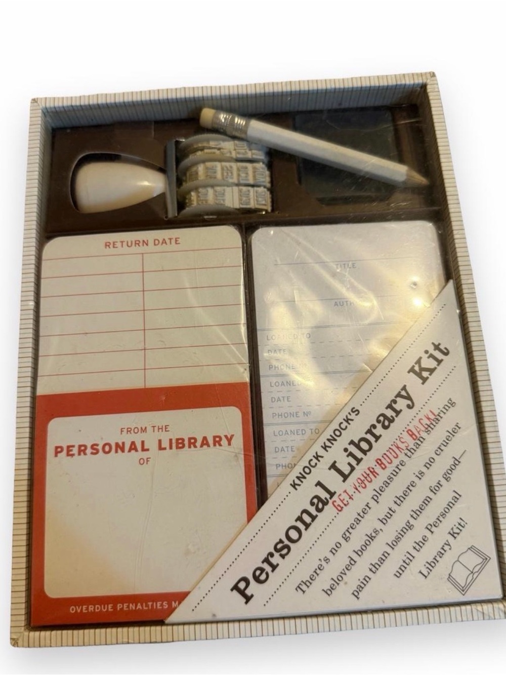 Personal Library Kit - White/Beige Library Checkout Set